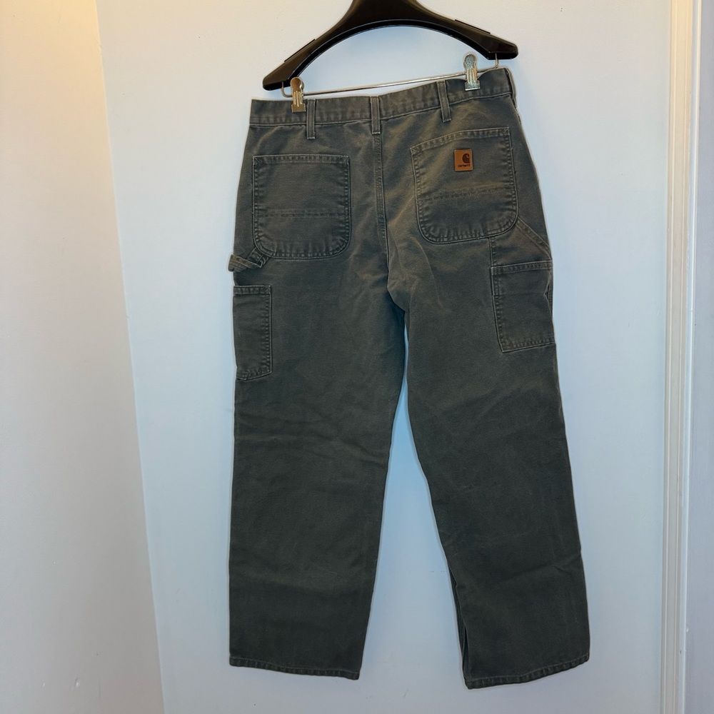 Carhartt Gray Cargo Pants Heavy-Duty Workwear - Picture 2 of 5